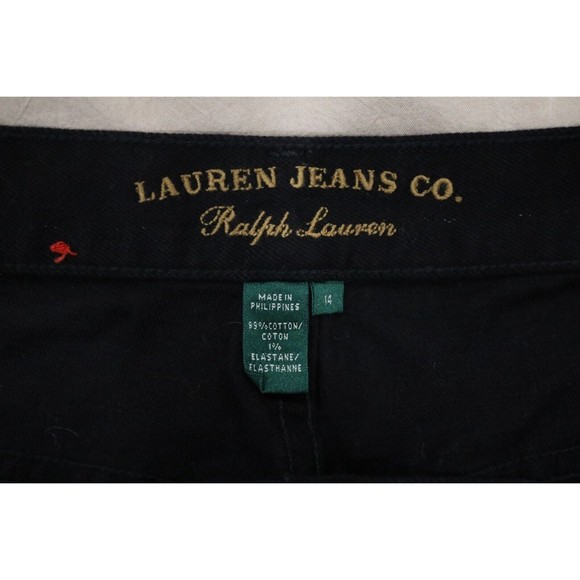 Lauren Jeans Co. Ralph Lauren Denim Jeans Womens Sz 14 Bootcut Black Stretch - Picture 5 of 8